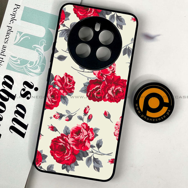 Realme 12 - Floral Series Design 8 - Premium Printed Glass soft Bumper Shock Proof Case