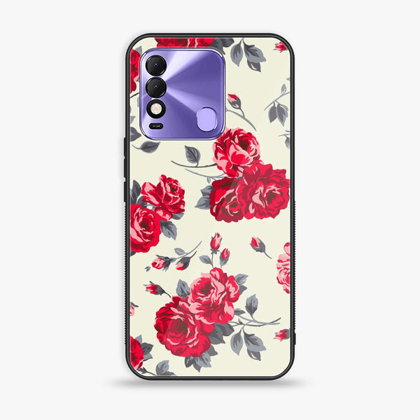 Tecno Spark 8 - Floral Series Design 8 - Premium Printed Glass soft Bumper Shock Proof Case