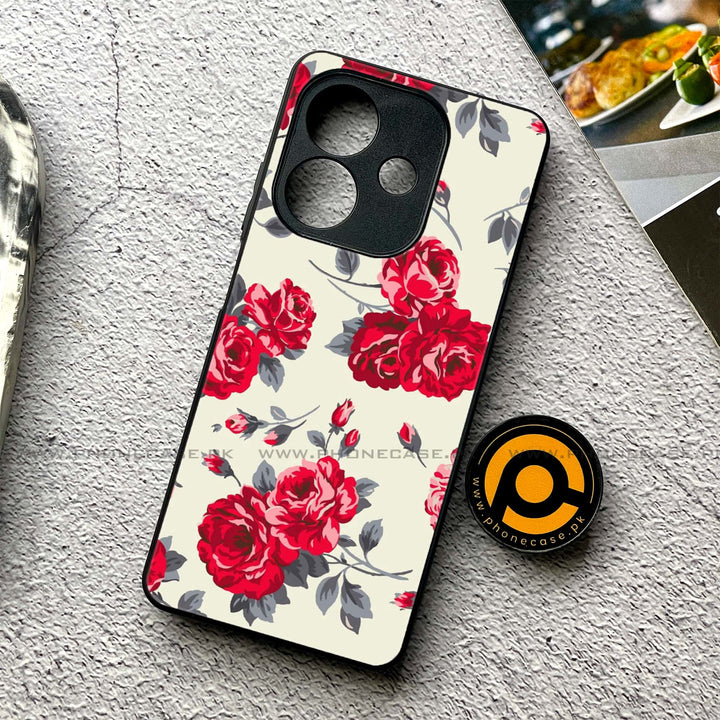Oppo A5i - Floral Series Design 8 - Premium Metal Printed soft Bumper shock Proof Case