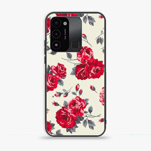 Tecno Spark Go 2022 - Floral Series Design 8 - Premium Printed Glass soft Bumper Shock Proof Case