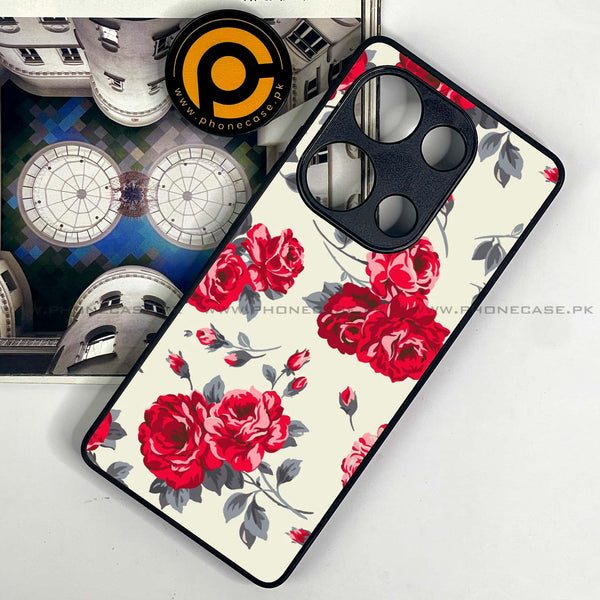 Redmi Note 13 Pro 4G - Floral Series Design 8 - Premium Metal Printed soft Bumper shock Proof Case