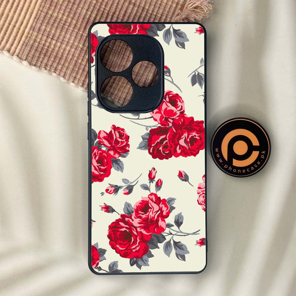 Realme GT 6 - Floral Series Design 8 - Premium Metal Printed soft Bumper shock Proof Case