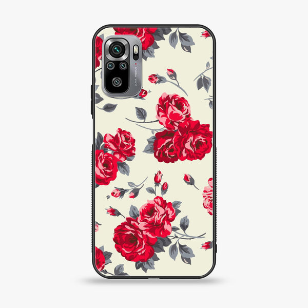 Xiaomi Redmi Note 10S -  Floral Series Design 8 - Premium Printed Glass soft Bumper shock Proof Case