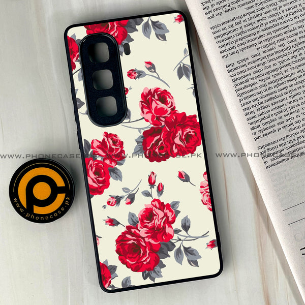 Infinix Hot 50 Pro Plus - Floral Series Design 8 - Premium Printed Glass soft Bumper Shock Proof Case