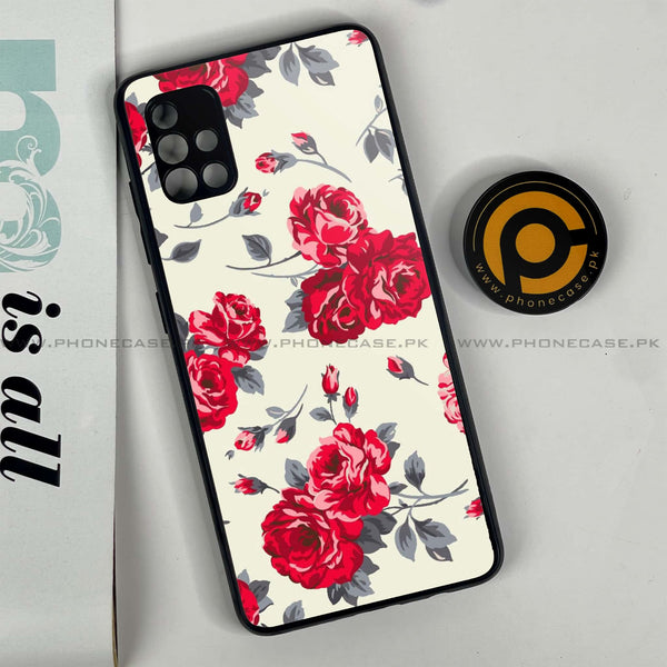 Samsung Galaxy A51 - Floral Series Design 8 - Premium Printed Glass soft Bumper Shock Proof Case CS-20604