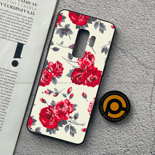 Samsung Galaxy S9 Plus - Floral Series Design 8 - Premium Printed Glass soft Bumper Shock Proof Case  CS-37397