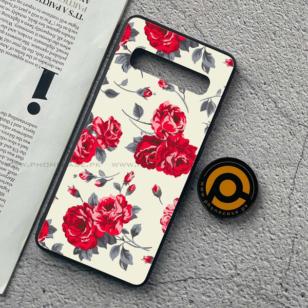 Samsung Galaxy S10 5G - Floral Series Design 8 - Premium Printed Glass soft Bumper Shock Proof Case