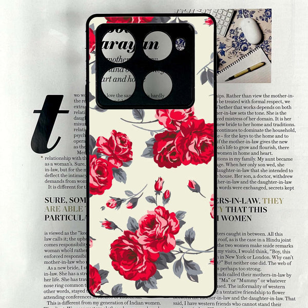 Infinix Note 40 Pro Plus - Floral Series Design 8 - Premium Metal Printed soft Bumper shock Proof Case
