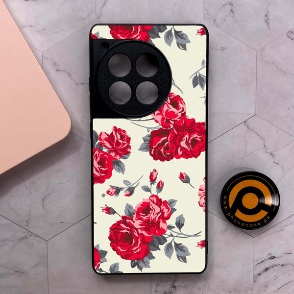 OnePlus 12R - Floral Series Design 8 - Premium Metal Printed soft Bumper shock Proof Case