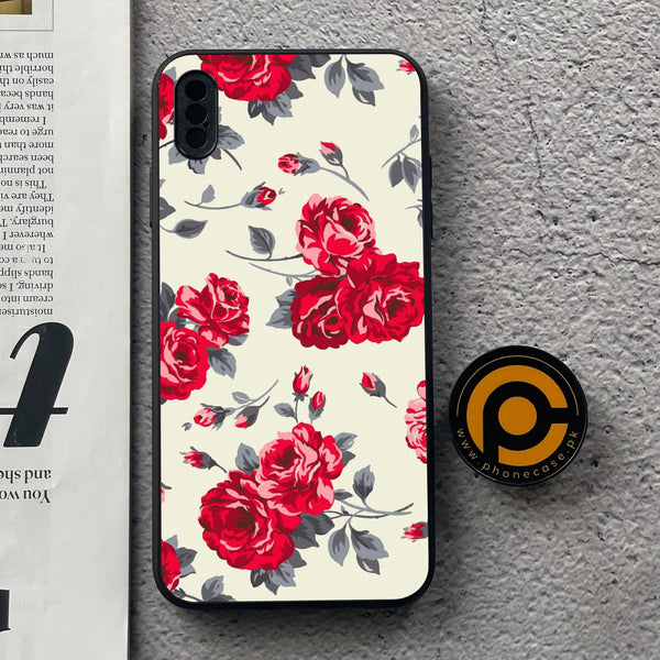 iPhone XS Max - Floral Series Design 8 - Premium Metal Printed soft Bumper shock Proof Case