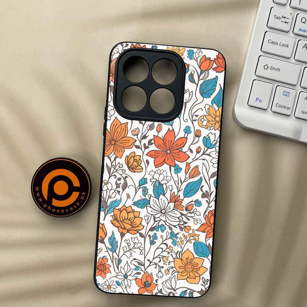 Honor X5b Plus - Floral Series Design 9 - Premium Metal Printed soft Bumper shock Proof Case