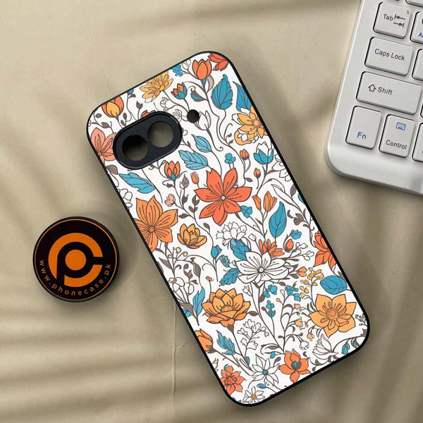 Google Pixel 9a - Floral Series Design 10 - Premium Metal Printed soft Bumper Shock Proof Case