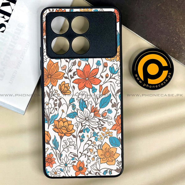 Xiaomi Poco X6 Pro 5G - Floral Series Design 9 -  Premium Printed Metal soft Bumper shock Proof Case