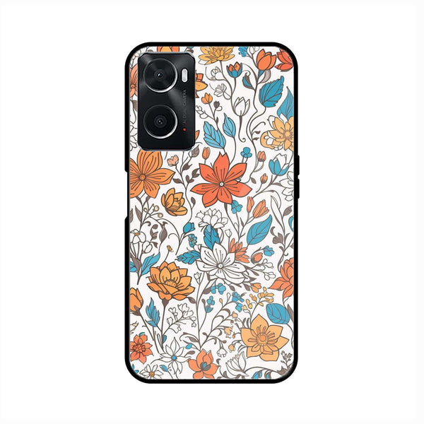 Oppo A76 - Floral Series Design 9 - Premium Printed Glass Case