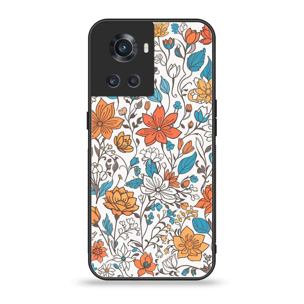 ONEPLUS ACE 5G - Floral Series Design 9 -  Premium Printed Metal soft Bumper shock Proof Case