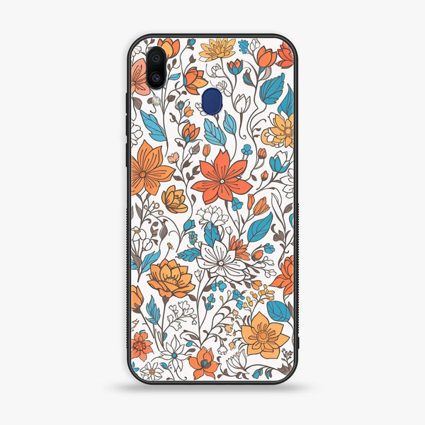 Samsung Galaxy M20 - Floral Series Design 9 - Premium Printed Glass Case