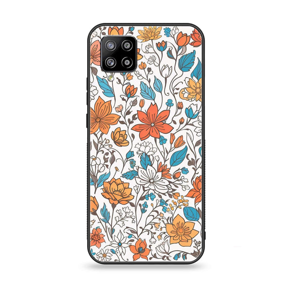 Samsung Galaxy A42 - Floral Series Design 9 - Premium Printed Glass soft Bumper Shock Proof Case