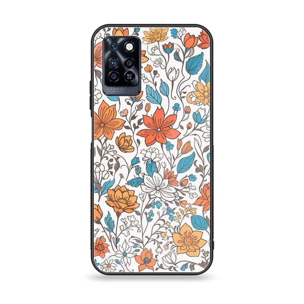 Infinix Note 10 Pro - Floral Series Design 9 - Premium Printed Glass soft Bumper Shock Proof Case