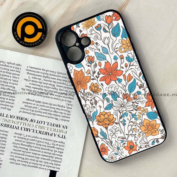 iPhone 16 Plus - Floral Series Design 9 - Premium Printed Glass soft Bumper shock Proof Case