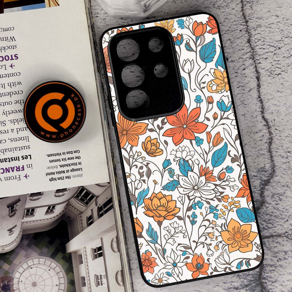 Vivo Y29 4G - Floral Series Design 9 - Premium Metal Printed soft Bumper Shock Proof Case