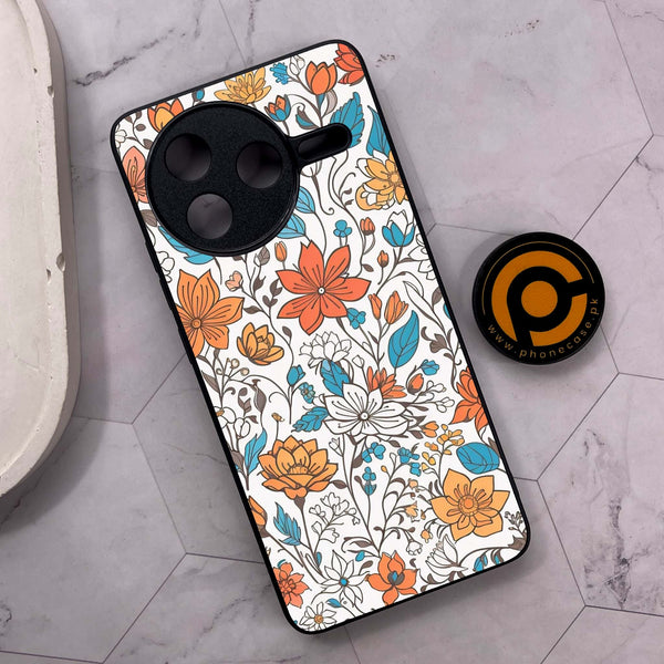 Xiaomi Poco F7 Pro 5G - Floral Series Design 9 - Premium Metal Printed soft Bumper shock Proof Case