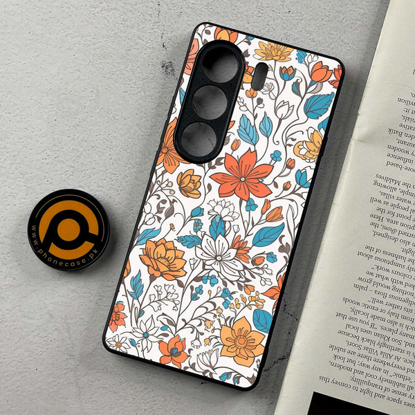 Tecno Camon 40 - Floral Series Design 9 - Premium Metal Printed Soft Bumper Shockproof Case