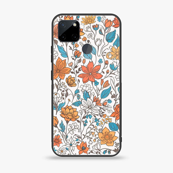 Realme C21Y - Floral Series Design 9 -  Premium Printed Metal soft Bumper shock Proof Case