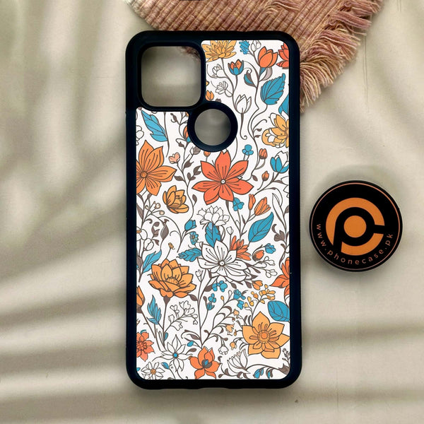 Google Pixel 4a 5G - Floral Series Design 9 - Premium Metal Printed Soft Bumper Shock Proof Case