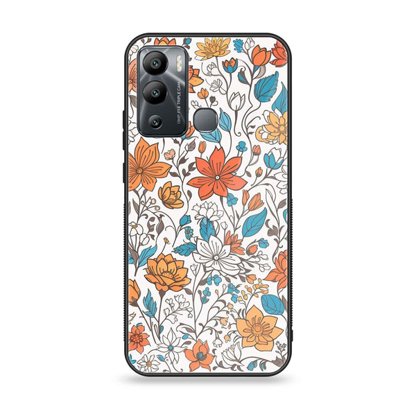 Infinix Hot 12i - Floral Series Design 9 - Premium Metal Printed soft Bumper Shock Proof Case