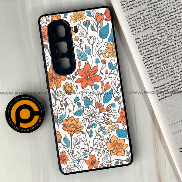 Infinix Hot 50 Pro Plus - Floral Series Design 9 - Premium Printed Glass soft Bumper Shock Proof Case