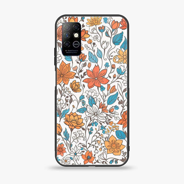 Infinix Note 8i - Floral Series Design 9 - Premium Printed Glass soft Bumper Shock Proof Case