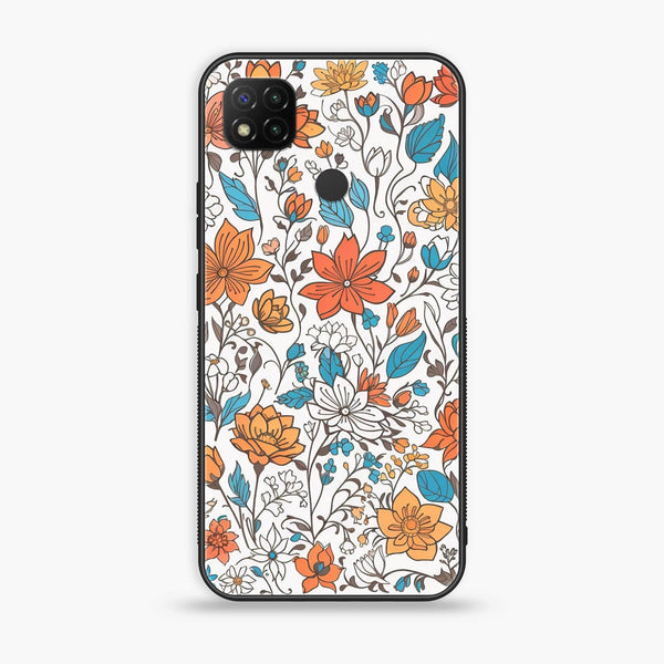 Xiaomi Redmi 9C - Floral Series Design 9 -  Premium Printed Metal soft Bumper shock Proof Case