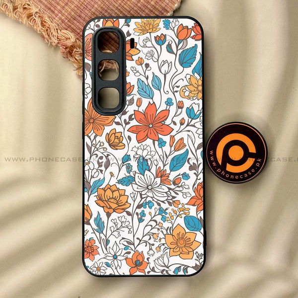 Infinix Hot 60 Pro Plus - Floral Series Design 9 - Premium Metal Printed soft Bumper shock Proof Case
