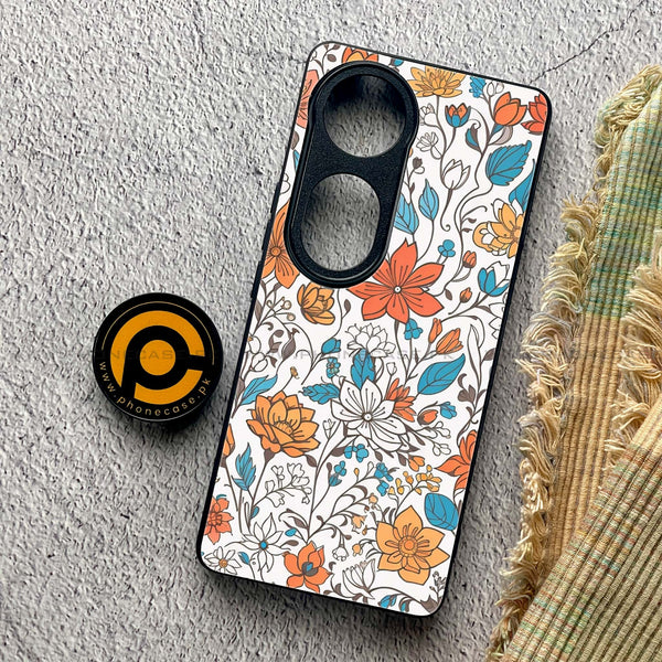 Vivo V40 Pro - Floral Series Design 9 - Premium Metal Printed soft Bumper shock Proof Case