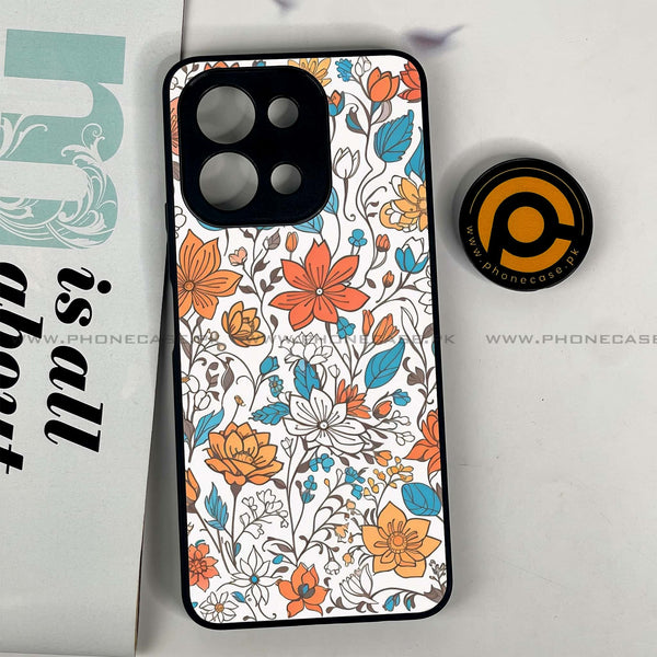 Vivo Y28 - Floral Series Design 9 - Premium Printed Glass soft Bumper shock Proof Case