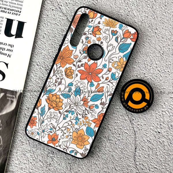 Huawei Y9 Prime (2019) - Floral Series Design 9 - Premium Printed Glass soft Bumper Shock Proof Case