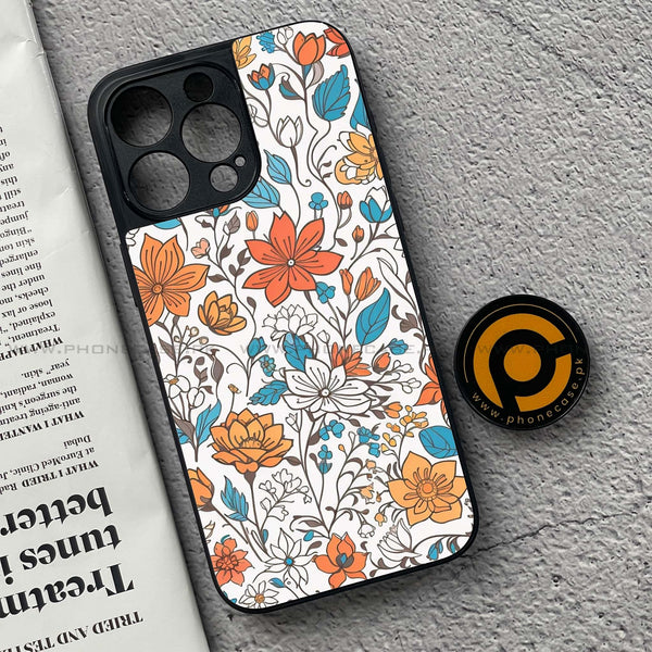 iPhone 15 Pro Max - Floral Series Design 9 - Premium Metal Printed soft Bumper shock Proof Case