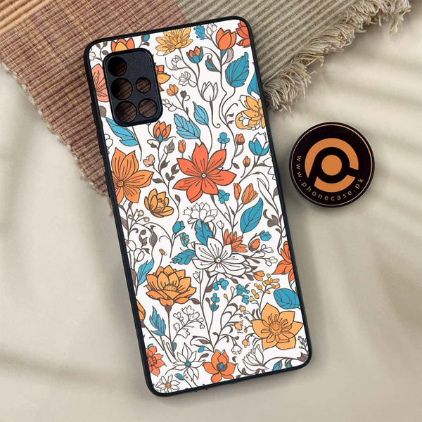 Samsung Galaxy A71 - Floral Series Design 9 - Premium Metal Printed soft Bumper shock Proof Case