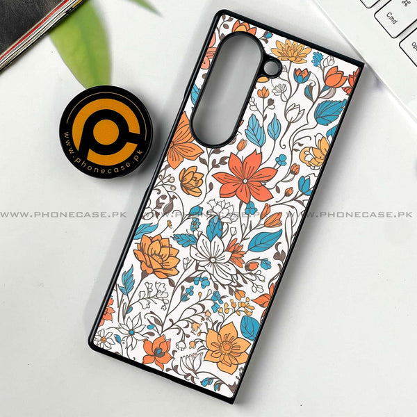 Samsung Galaxy Z Fold 6 - Floral Series Design 9 -  Premium Printed Metal soft Bumper shock Proof Case