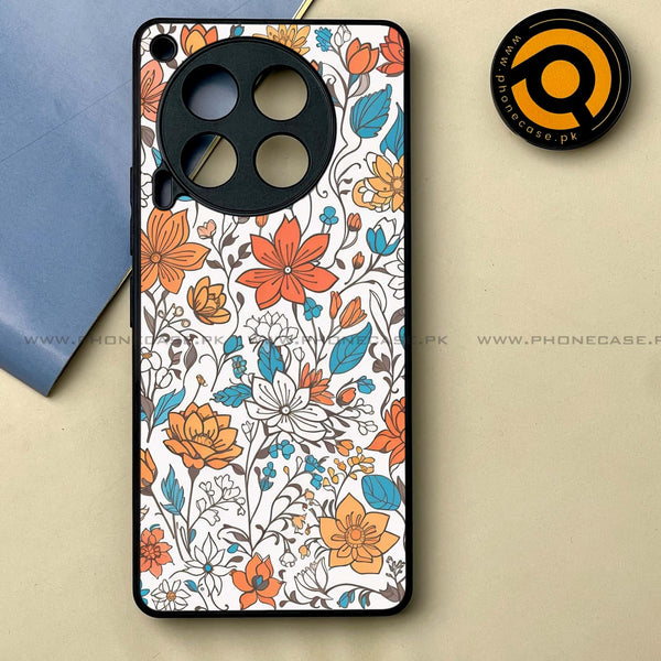 Tecno Camon 30 -  Floral Series Design 9 -  Premium Printed Metal soft Bumper shock Proof Case