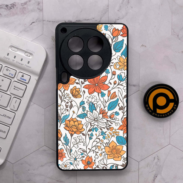 Tecno Camon 30 Premier - Floral Series Design 9 - Premium Metal Printed soft Bumper shock Proof Case