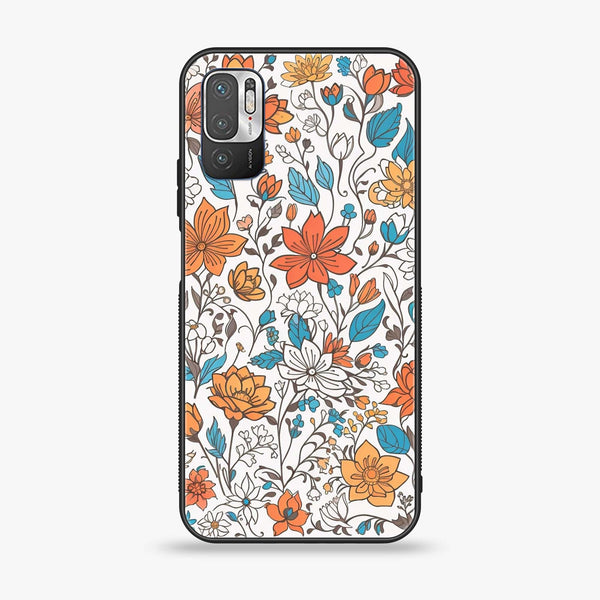 Xiaomi Redmi Note 10 5G - Floral Series Design 9 - Premium Printed Glass soft Bumper shock Proof Case