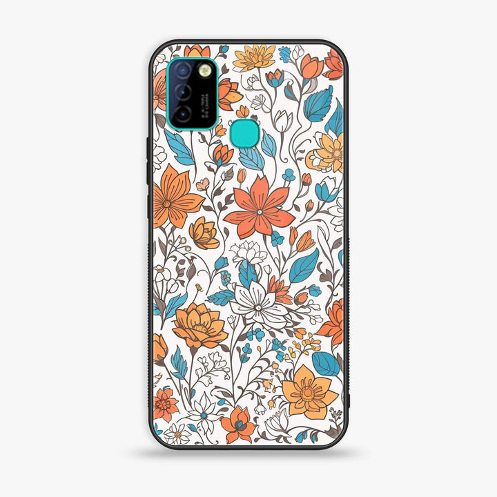 Infinix Hot 10 Lite - Floral Series Design 9 - Premium Metal Printed soft Bumper Shock Proof Case