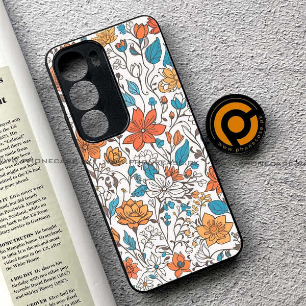 Vivo Y19s Pro - Floral Series Design 9 - Premium Metal Printed soft Bumper shock Proof Case