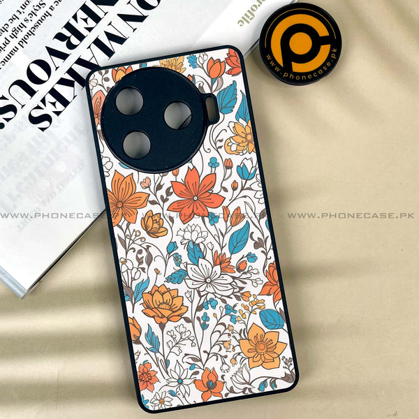 Tecno Camon 30 Pro 5G - Floral Series Design 9 -  Premium Printed Metal soft Bumper shock Proof Case