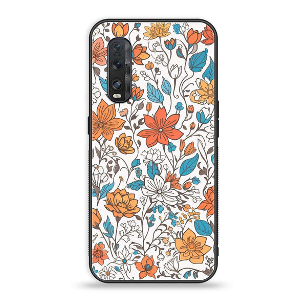 Oppo Find X2 - Floral Series Design 9 -  Premium Printed Metal soft Bumper shock Proof Case