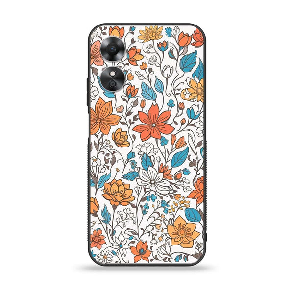 Oppo A17 - Floral Series Design 9 - Premium Printed Glass Case