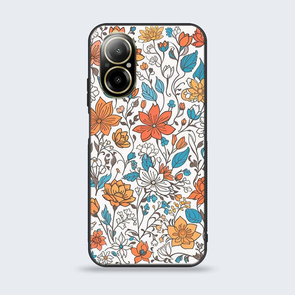 Realme C67 - Floral Series Design 9 -  Premium Printed Metal soft Bumper shock Proof Case