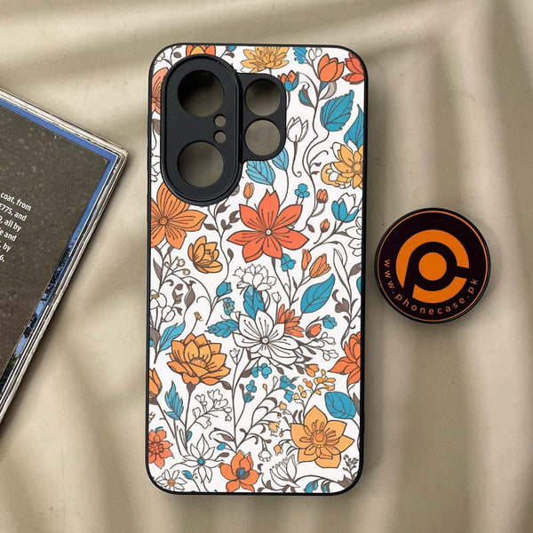 Vivo X200 FE - Floral Series Design 10 - Premium Metal Printed soft Bumper Shock Proof Case