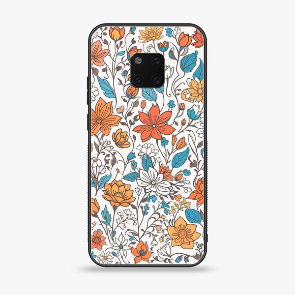 Huawei Mate 20 Pro - Floral Series Design 9 - Premium Printed Glass soft Bumper Shock Proof Case